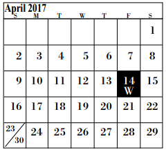 District School Academic Calendar for Leo Rizzuto Elementary for April 2017