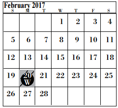 District School Academic Calendar for Harris County Juvenile Probation for February 2017