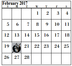 District School Academic Calendar for Dewalt Alter for February 2017