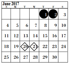 District School Academic Calendar for College Park Elementary for June 2017