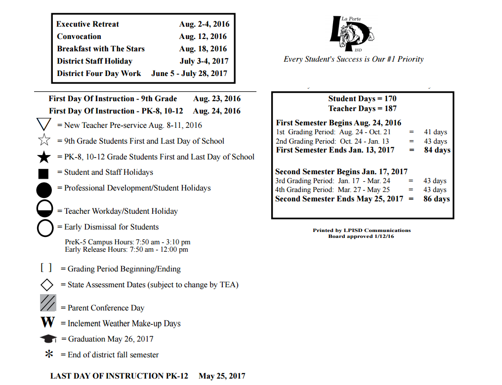 District School Academic Calendar Key for High Point Alter