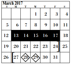 District School Academic Calendar for Baker Junior High for March 2017