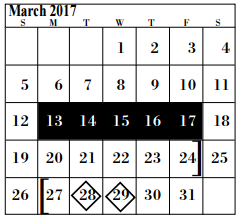 District School Academic Calendar for Dewalt Alter for March 2017