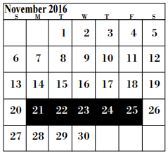 District School Academic Calendar for Bayshore Elementary for November 2016