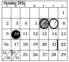 District School Academic Calendar for Baker Junior High for October 2016