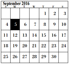 District School Academic Calendar for La Porte Junior High for September 2016