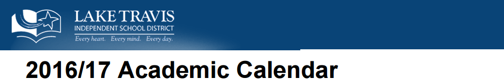 District School Academic Calendar for Lake Travis Elementary