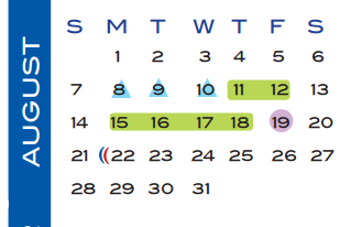 District School Academic Calendar for Williams Elementary for August 2016