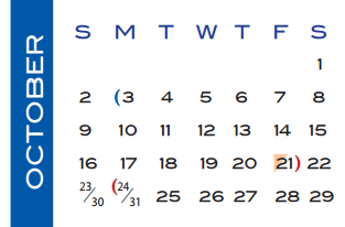 District School Academic Calendar for George Junior High for October 2016