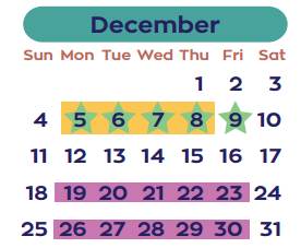 District School Academic Calendar for Leyendecker Elementary School for December 2016