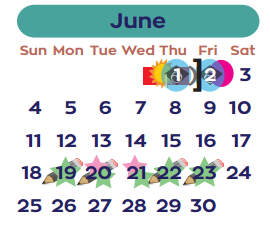District School Academic Calendar for J C Martin Jr Elementary School for June 2017