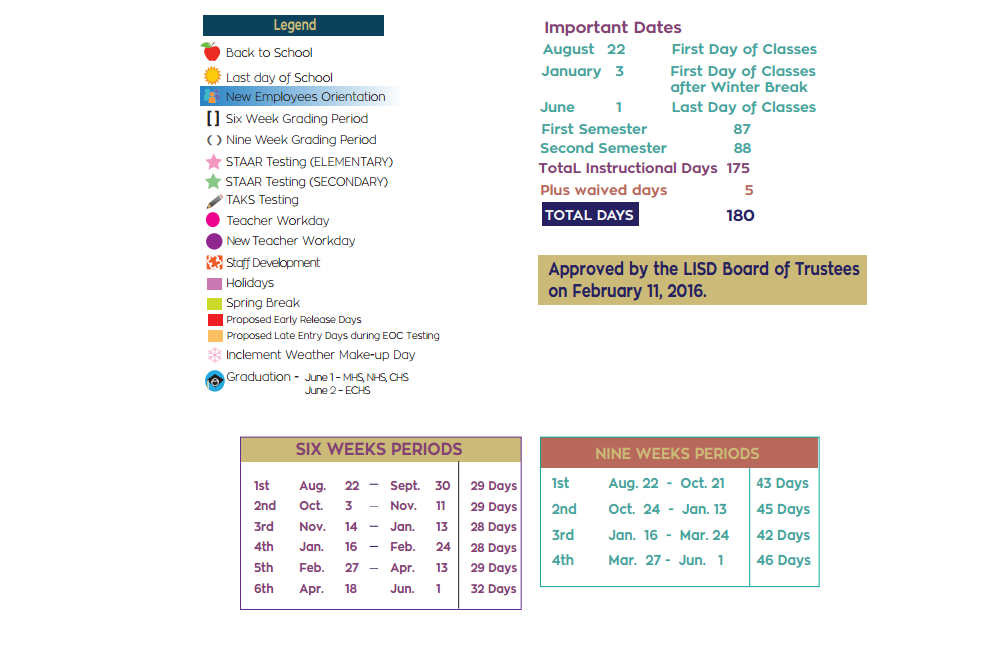 District School Academic Calendar Key for J Kawas Elementary