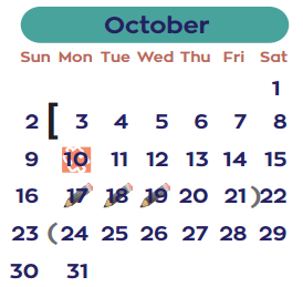 District School Academic Calendar for T Sanchez El / H Ochoa El for October 2016