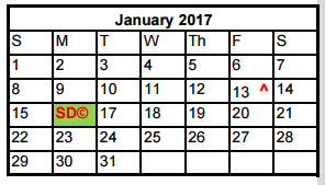 District School Academic Calendar for Four Points Middle School for January 2017