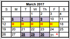 District School Academic Calendar for Knowles Elementary School for March 2017