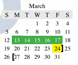 District School Academic Calendar for Timber Creek Elementary for March 2017