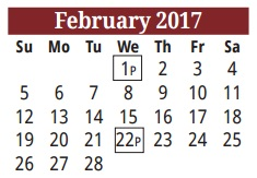 District School Academic Calendar for H S #2 for February 2017