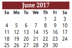 District School Academic Calendar for Los Fresnos El for June 2017