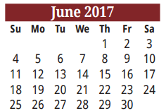 District School Academic Calendar for H S #2 for June 2017