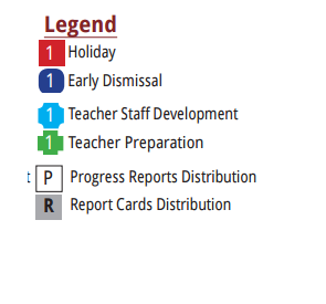 District School Academic Calendar Legend for Los Cuates Middle