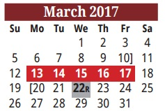 District School Academic Calendar for Los Fresnos El for March 2017