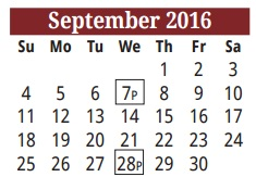 District School Academic Calendar for Villareal El for September 2016