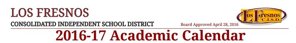 District School Academic Calendar for Los Fresnos El
