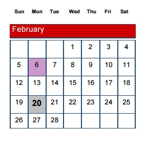 District School Academic Calendar for Waters Elementary for February 2017