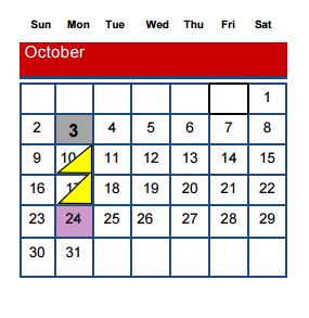 District School Academic Calendar for Maedgen Elementary for October 2016