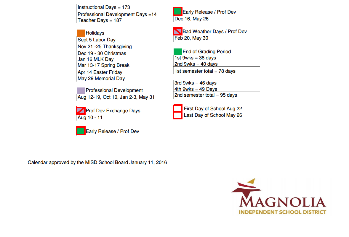 District School Academic Calendar Key for J L Lyon Elementary