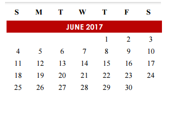 District School Academic Calendar for New Technology High School for June 2017