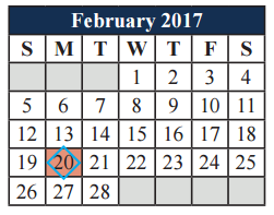 District School Academic Calendar for Cross Timbers Intermediate for February 2017