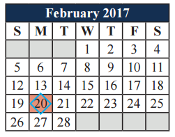 District School Academic Calendar for Charlotte Anderson Elementary for February 2017