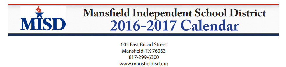 District School Academic Calendar for Mansfield High School