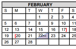 District School Academic Calendar for Rayburn Elementary for February 2017