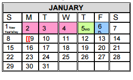 District School Academic Calendar for Alvarez Elementary for January 2017