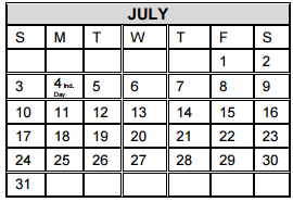 District School Academic Calendar for Brown Middle School for July 2016