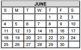 District School Academic Calendar for Perez Elementary for June 2017