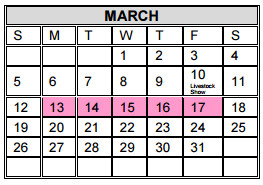 District School Academic Calendar for Crockett Elementary for March 2017