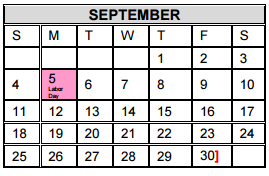 District School Academic Calendar for De Leon Middle School for September 2016