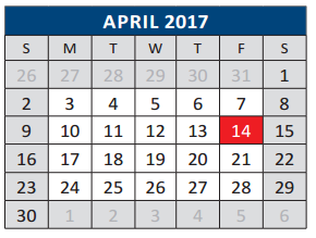 District School Academic Calendar for Scott Morgan Johnson Middle School for April 2017