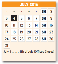 District School Academic Calendar for Agnew Middle School for July 2016