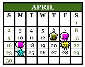 District School Academic Calendar for Alamo Junior High for April 2017