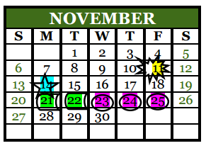 District School Academic Calendar for Midland Freshman High School for November 2016