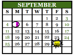District School Academic Calendar for Milam Elementary for September 2016