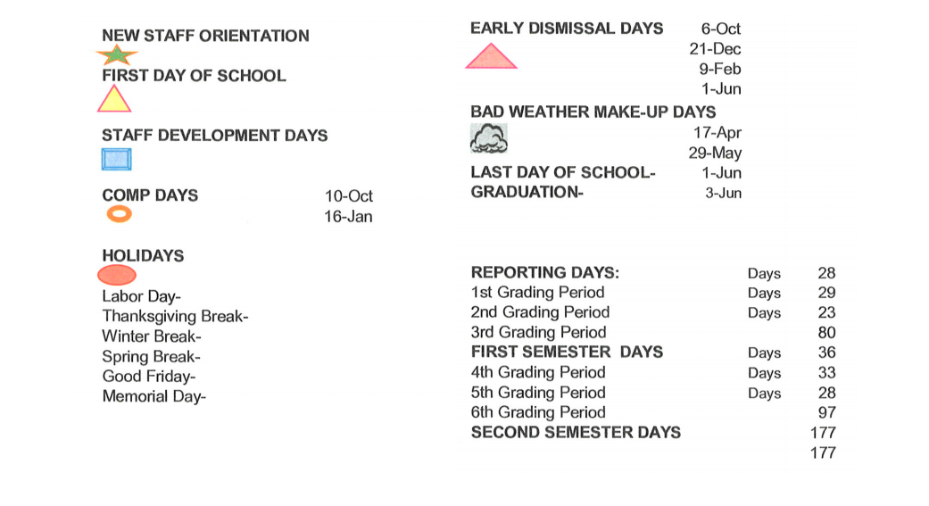 District School Academic Calendar Key for Spring Valley Elementary