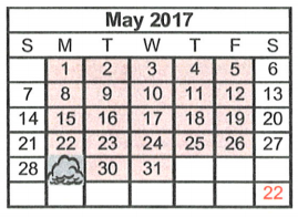 District School Academic Calendar for Woodway Elementary for May 2017