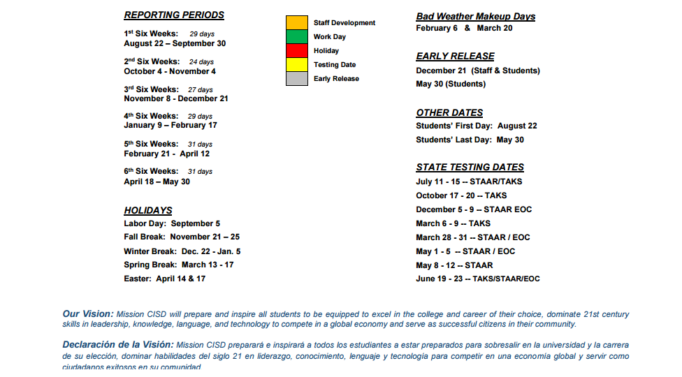 District School Academic Calendar Key for Alton Elementary