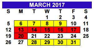 District School Academic Calendar for Alton Memorial Jr High for March 2017
