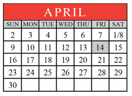 District School Academic Calendar for Memorial Pri for April 2017